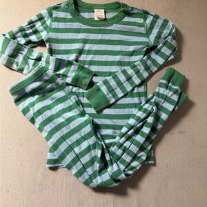 Hanna Andersson Green and Blue Striped Pajama Top